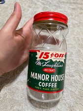 Vintage Manor House Instant Coffee Glass Jar Chicago, IL