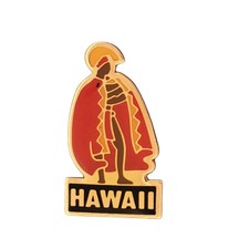 Hawaii King Kamehameha Souvenir Enamel Lapel Pin Vintage