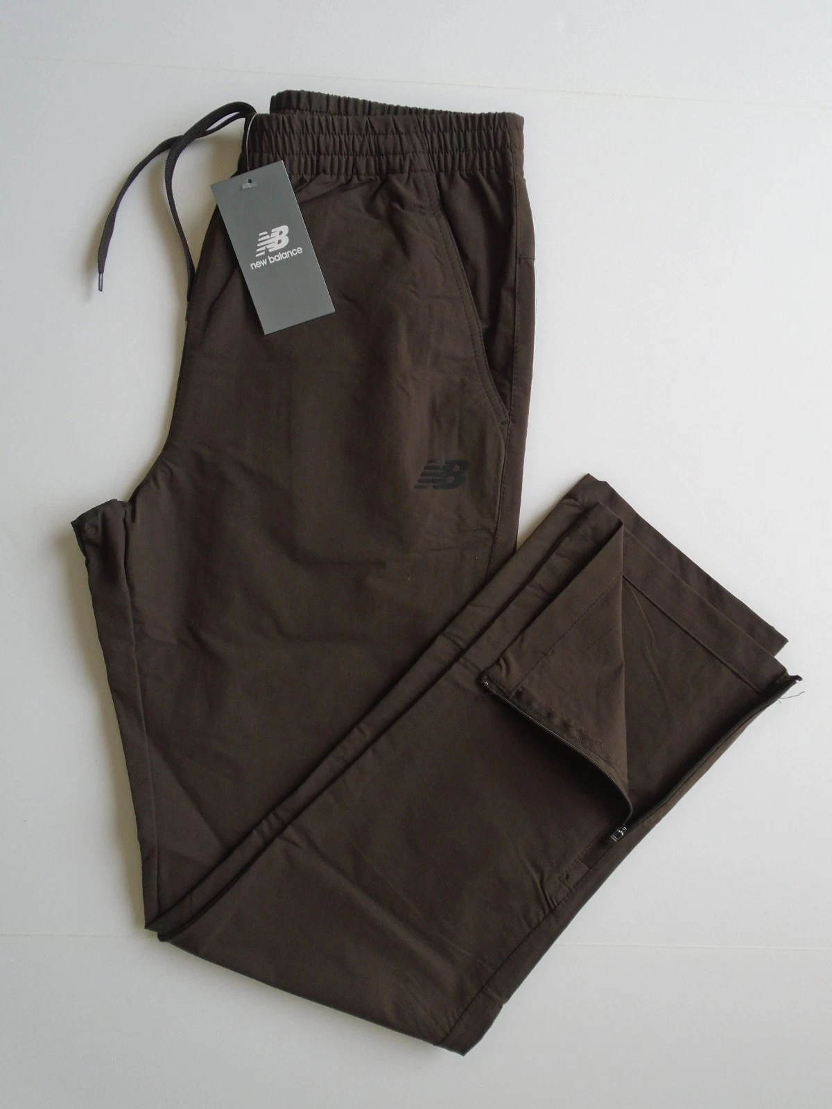 NEW BALANCE All Motion JOGGERS Mens Running Pants Dark-Brown w/Back Pkt. S