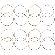 40pcs Statement Chunky Hoop Earrings Set Women 5 cm Metal Circle Ear Rings