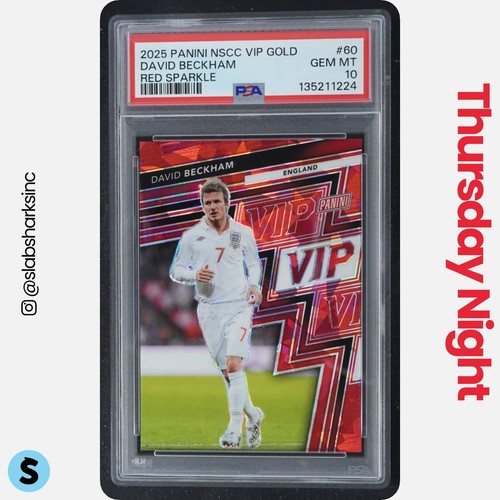 2025 PANINI NSCC VIP GOLD PACKS #60 DAVID BECKHAM RED SPARKLE /99 PSA 10