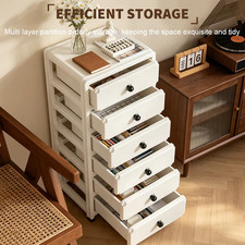 3/6 Tier Slim Storage Drawers Plastic Kitchen Bathroom Organizer Cabinet