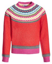 Epic Threads Big Girls Fairisle Pullover Sweater, Fiesta Red Size Large