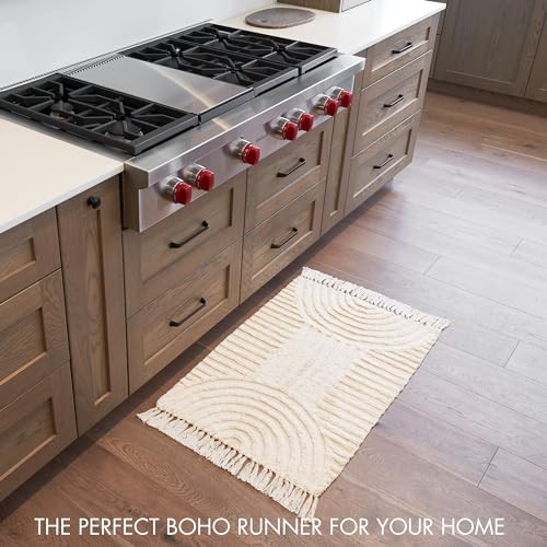 Beautiful Boho Rug with Tassels for Your Bathroom - Soft 2 x 3 ft. Cotton Rug - Picture 7 of 8