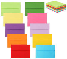 50 Pack 5X7 Self-Seal Colorful Envelopes, 5.25 X 7.25 Inch, 120 GSM for Invites
