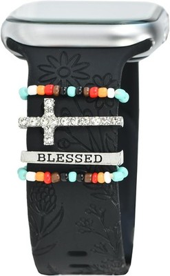 2 Pack Women Cross Blessed Faith Watch Band Charms for Apple Watch, iWatch, Gala