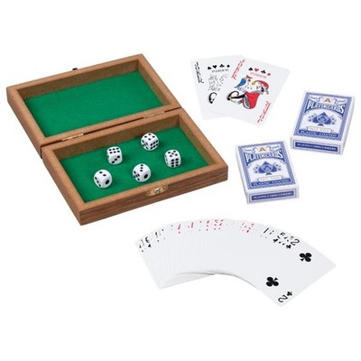 goki 56308 Spielkartenbox mit 106 Karten und 5 Würfeln Spielset für Kinder ab 7J