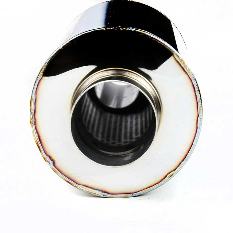 Круглый турбированный глушитель 2,5 дюйма с наклонным наконечником 4 дюйма для Honda Civic Accord S2000 подходит - Изображение 4 из 4