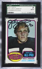 SGC Authentic 1976 Topps Jack Lambert #220 Authentic Auto HOF 04fr
