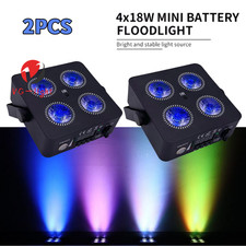 2PC LED RGBWA UV 6in1 Wireless Battery LED Par Light With Remote/APP Wifi DMX512