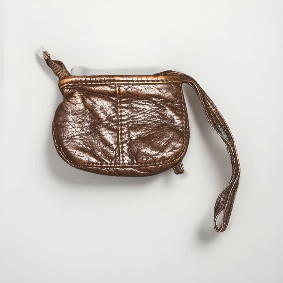 复古皮革 Change 钱包 American Eagle Y2K 棕色皮革 — 第 2/4 张图片