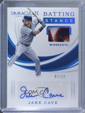 2019 Panini Immaculate Batting Stance Prime 7/10 Jake Cave #BS-JC 7m3