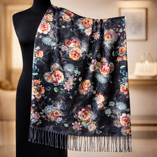 Women  s Wool Scarf Oversized Paisley Shawl Wrap Fringe