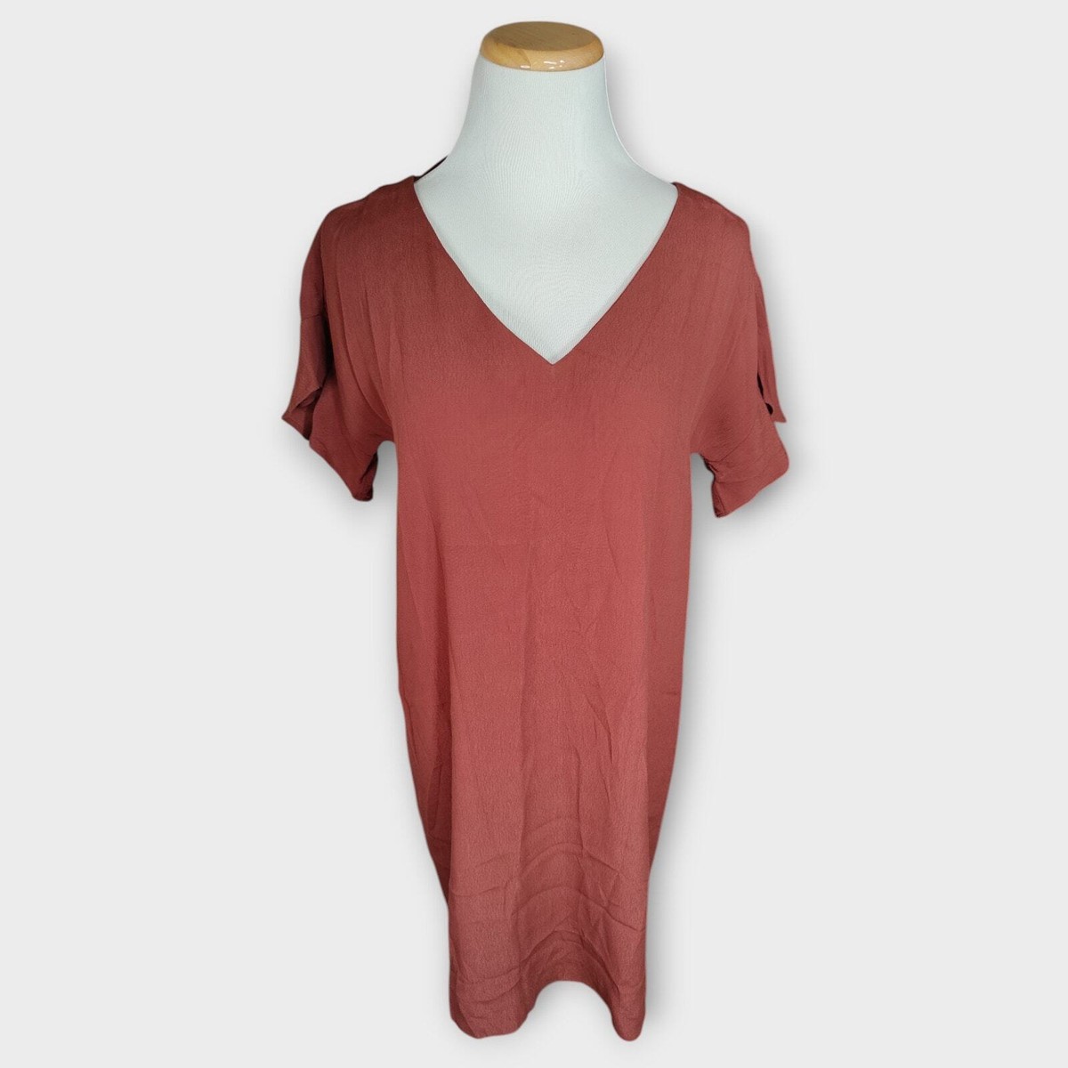 brown dress madewell Sleek And Elevated Chiffon Scarf Neck Mini Dress main image 0