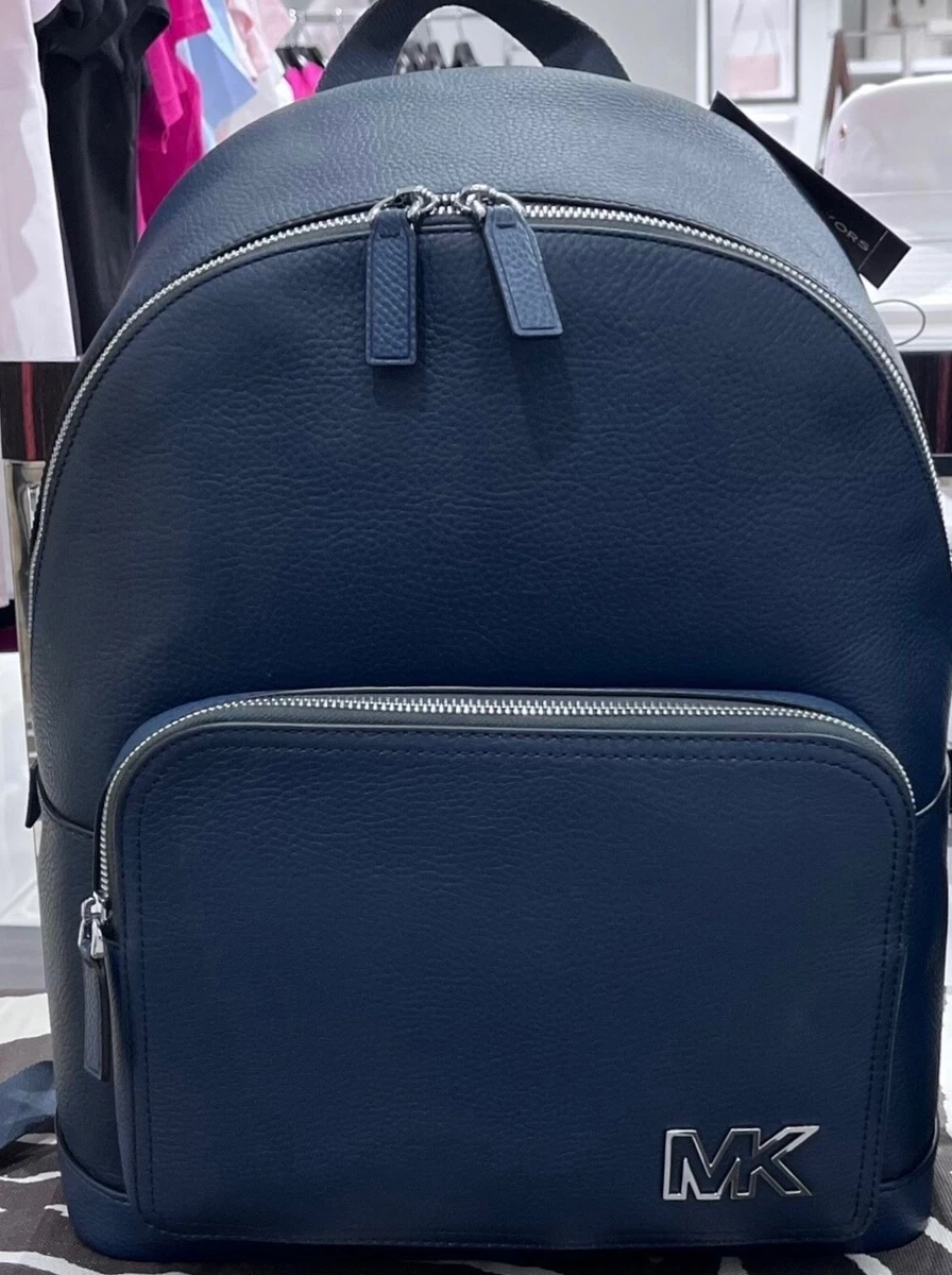 Michael Kors Cooper Men s Navy Pebbled Leather Backpack Schoolbag