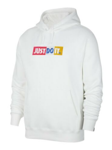 nike white hoodie just do it