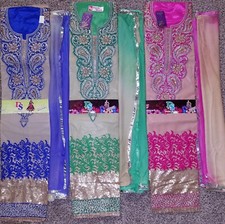4 peice open fabric unstitch Salwar Kameez dupatta punjabi suit bollywood dress
