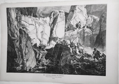 Ein Natürliches Felsentor Der Trivoscie. Originalzeichnung Franz Zverina - 1882