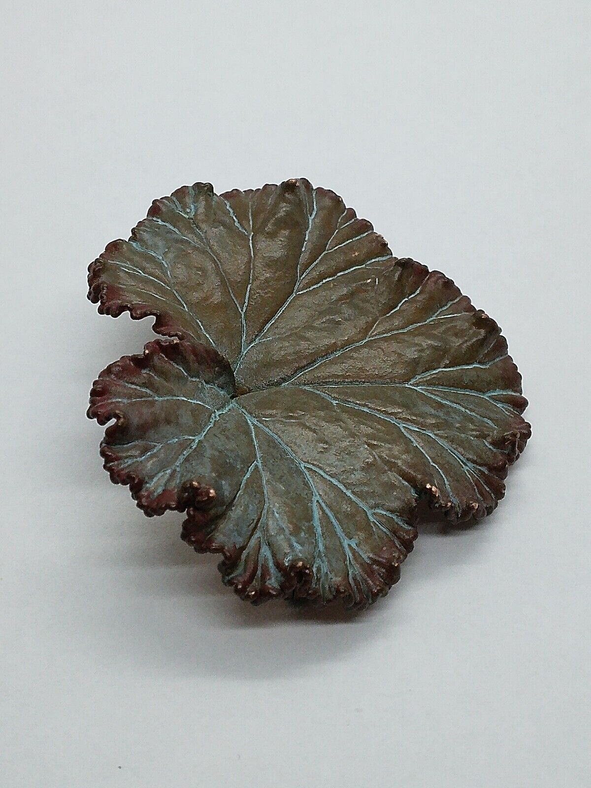 Natures Creations Geranium Leaf Copper Pin Patina… - image 2