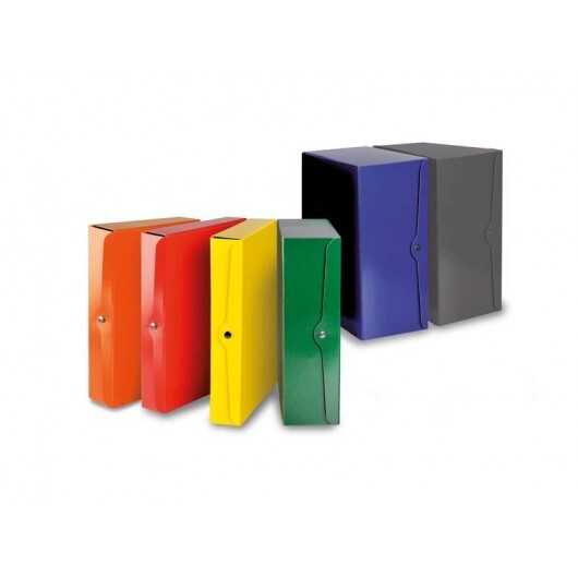 Portaprogetti con bottone EURO-CART presspan monolucido 25x35 cm dorso 4 cm ross