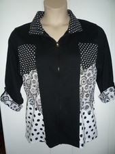 Nwt Princess Cruises Size Large Zip Black & White Jacket With 3/4 Sleeves