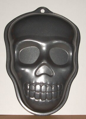 Skull Metal Cake Pan Mold Halloween Baking Spooky Skeleton