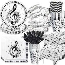 Music Theme Party Decorations Tableware - Music Notes Party Supplies Plate Cu...
