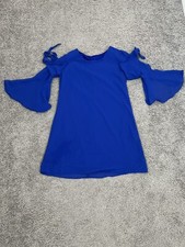 I.N. Girl Girl s 7 Flare Sleeve Royal Blue Dress
