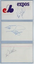 (3) BILL GULLICKSON INDEX CARD SIGNED 1979-94 EXPOS TIGERS PSA/DNA CERTIFIED