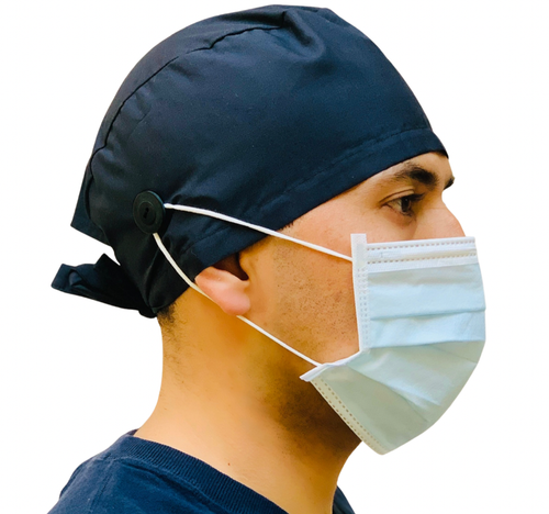 Male Surgical scrub cap with buttons 