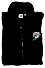 Miami Dolphins NFL Men's Sports Team Apparel Jacket Black Full Zip Size XL