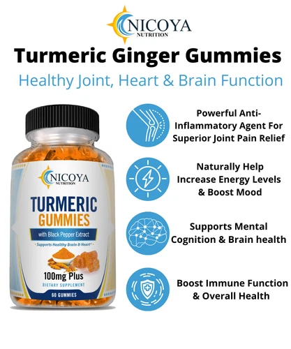 Turmeric Curcumin Gummies - Pain Relief, Joint Support, Brain & Immune Health
