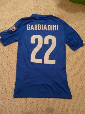 Italy Euro 2016 Qualifier #22 Manolo Gabbiadini Match Issued/Worn ACTV Jersey XL