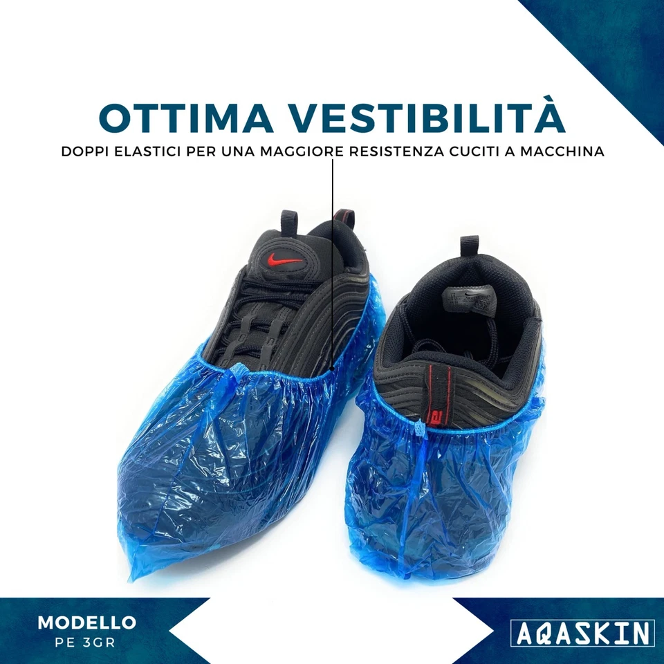400 Pezzi Copriscarpe Monouso 3 grammi AQASKIN Calzari Copri scarpa Usa e Getta - Immagine 3 di 4
