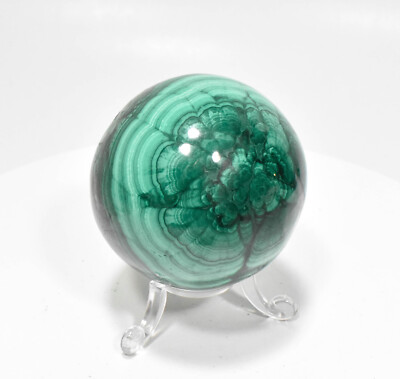 2.32'' Beautiful POLISHED MALACHITE SPHERE With Stand ''Video''  Congo E616