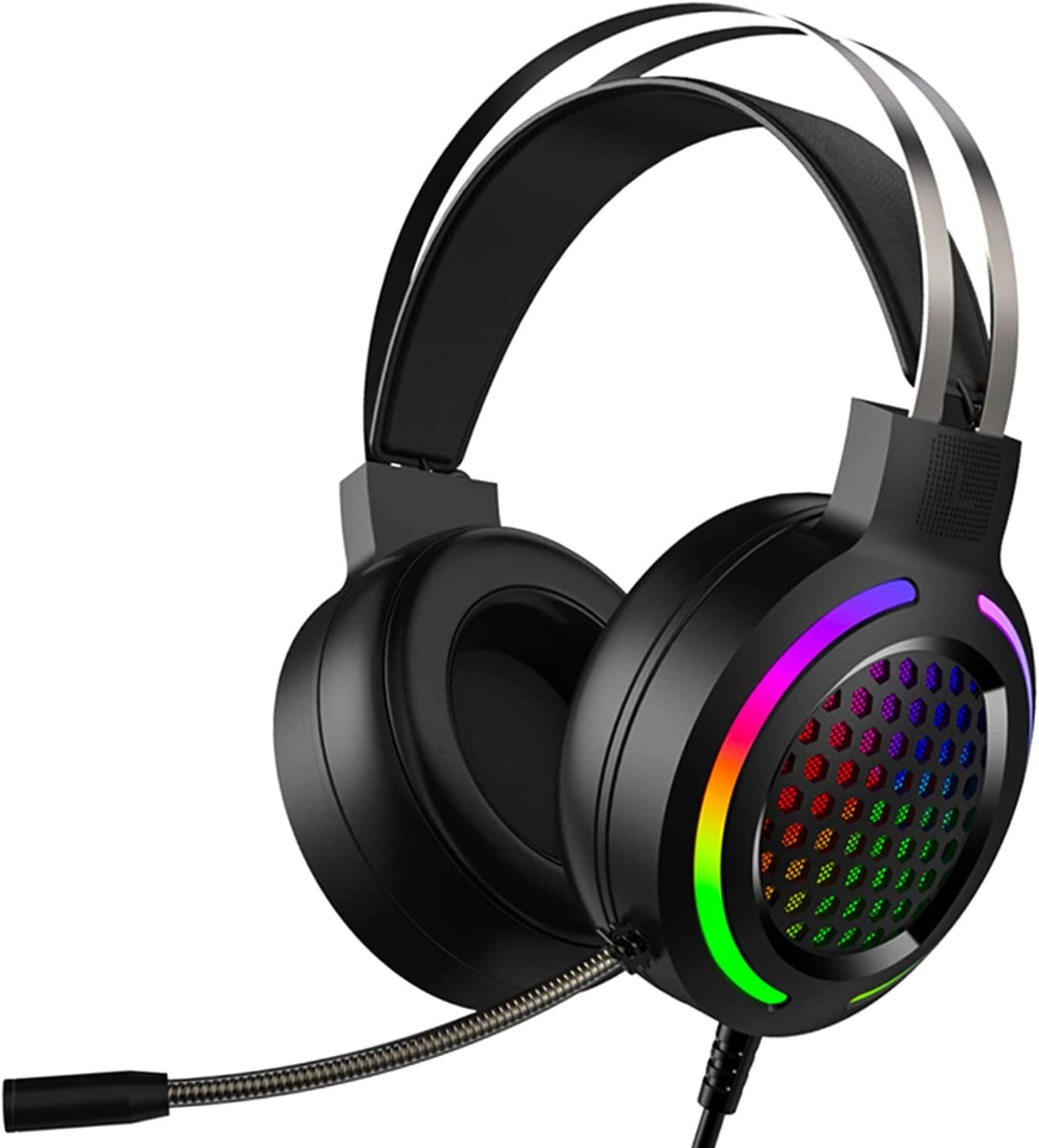 Gaming Headset with 7.1 Surround Sound,PC Headset with Noise Canceling Mic,Bass-image