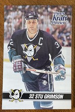 1993-94 Kraft Dinner 3.5x5 Card- #11 Stu Grimson - Anaheim Ducks