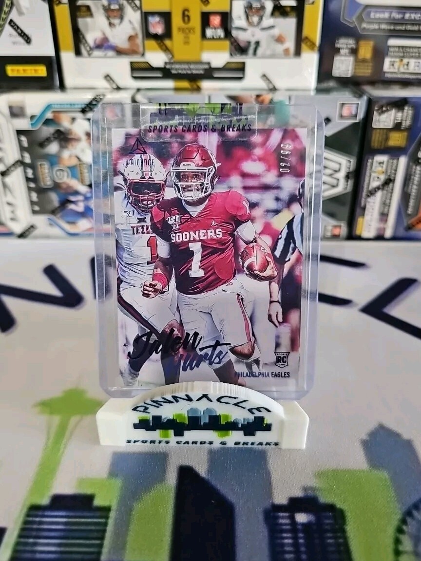 2020 Luminance Jalen Hurts Rookie Card BLUE RC /99 #109 Eagles Sooners MVP