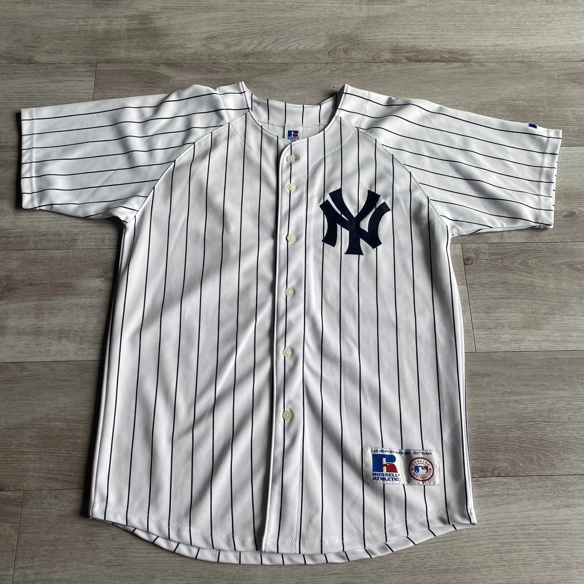 New York Yankees Derek Jeter #2 Russell Athletic White Jersey Youth Sz  18/20 XXL