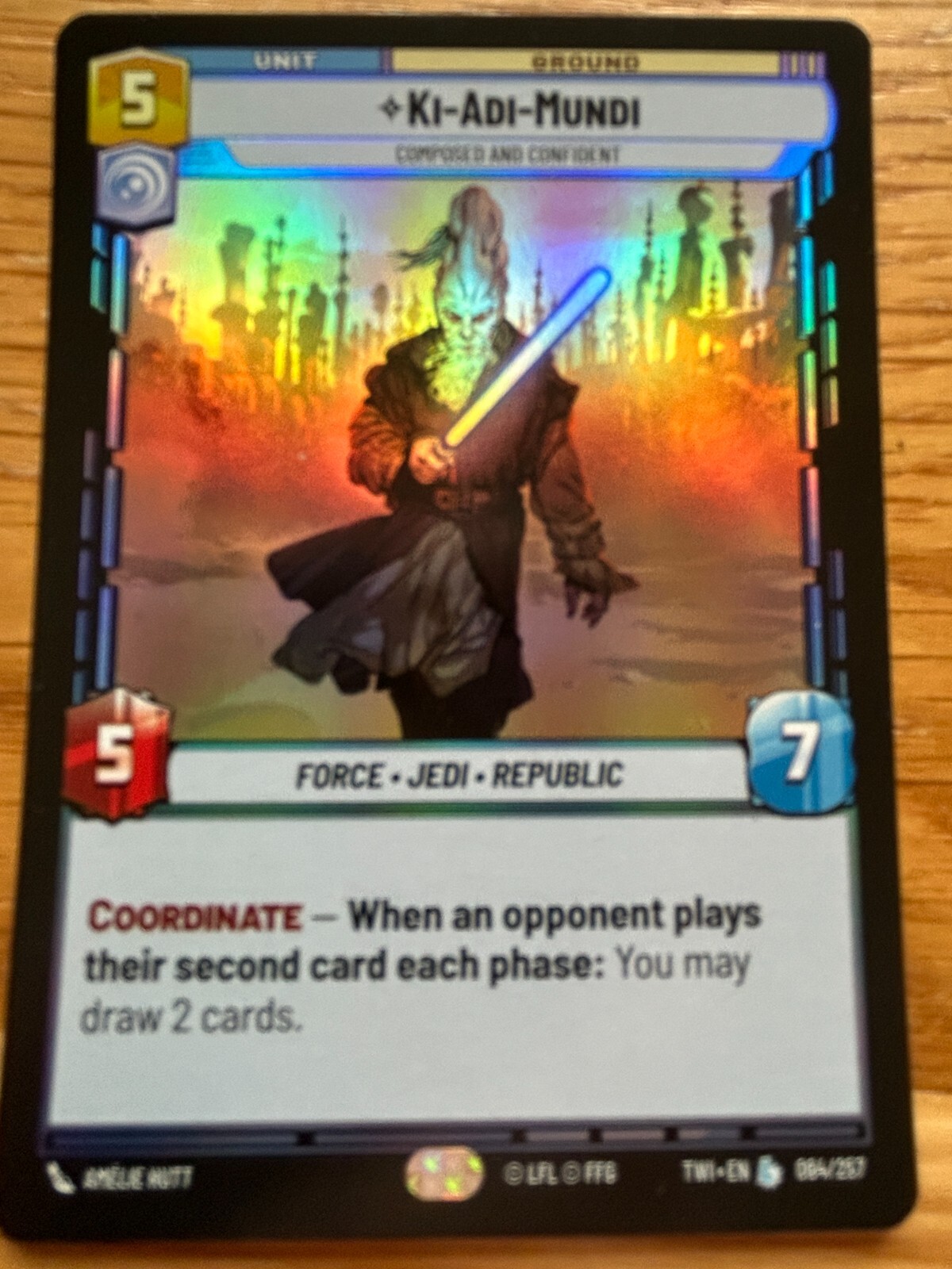 STAR WARS UNLIMITED TWILIGHT OF THE REPUBLIC FOIL LEGENDARY CARD: KI-ADI-MUNDI