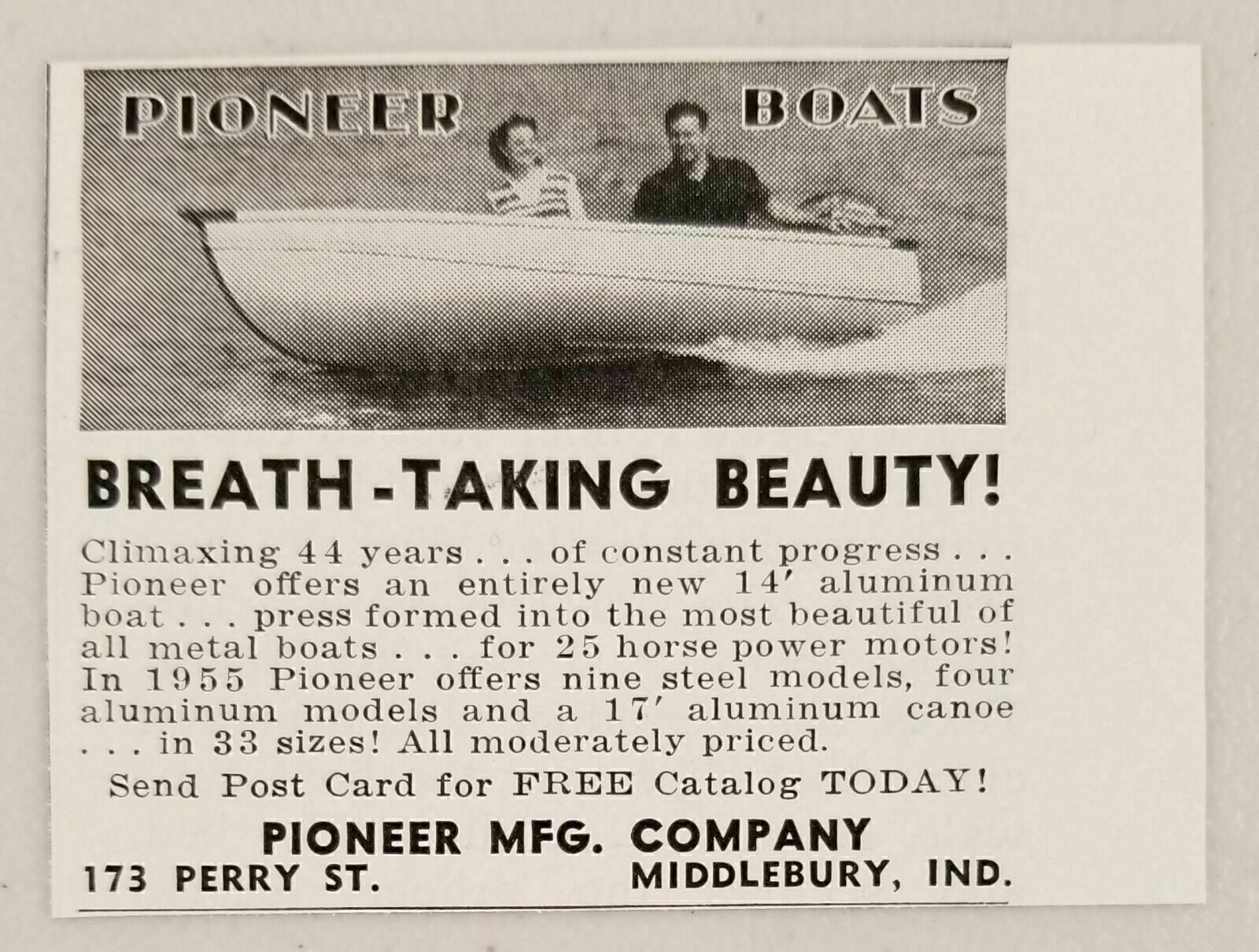 1955 Print Ad Pioneer 14 Aluminum Boats Middlebury,Indiana eBay