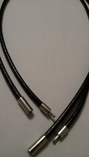  2MM 3MM BLACK REAL LEATHER CHOKER NECKLACE CORD WITH BAYONET CLASPS 14-30"