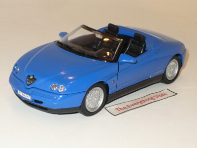 WELLY ALFA ROMEO SPIDER V6 CONVERTIBLE TOP DOWN 1:24 BLUE FREE
