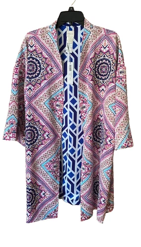 Chico's Reversible Mykonos Medallion Kimono Jacket Topper Size 4 Womens XL Boho