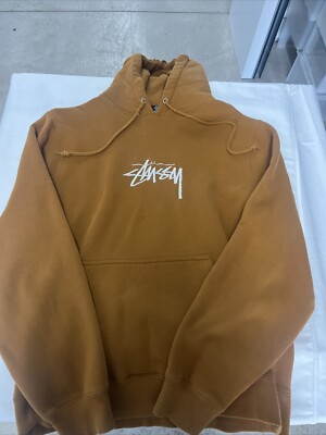Stussy Embroidered Logo Hoodie Orange Pullover Men's Size Small | eBay