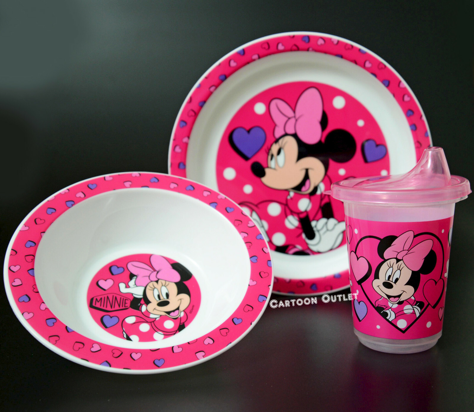 minnie mouse play dish set