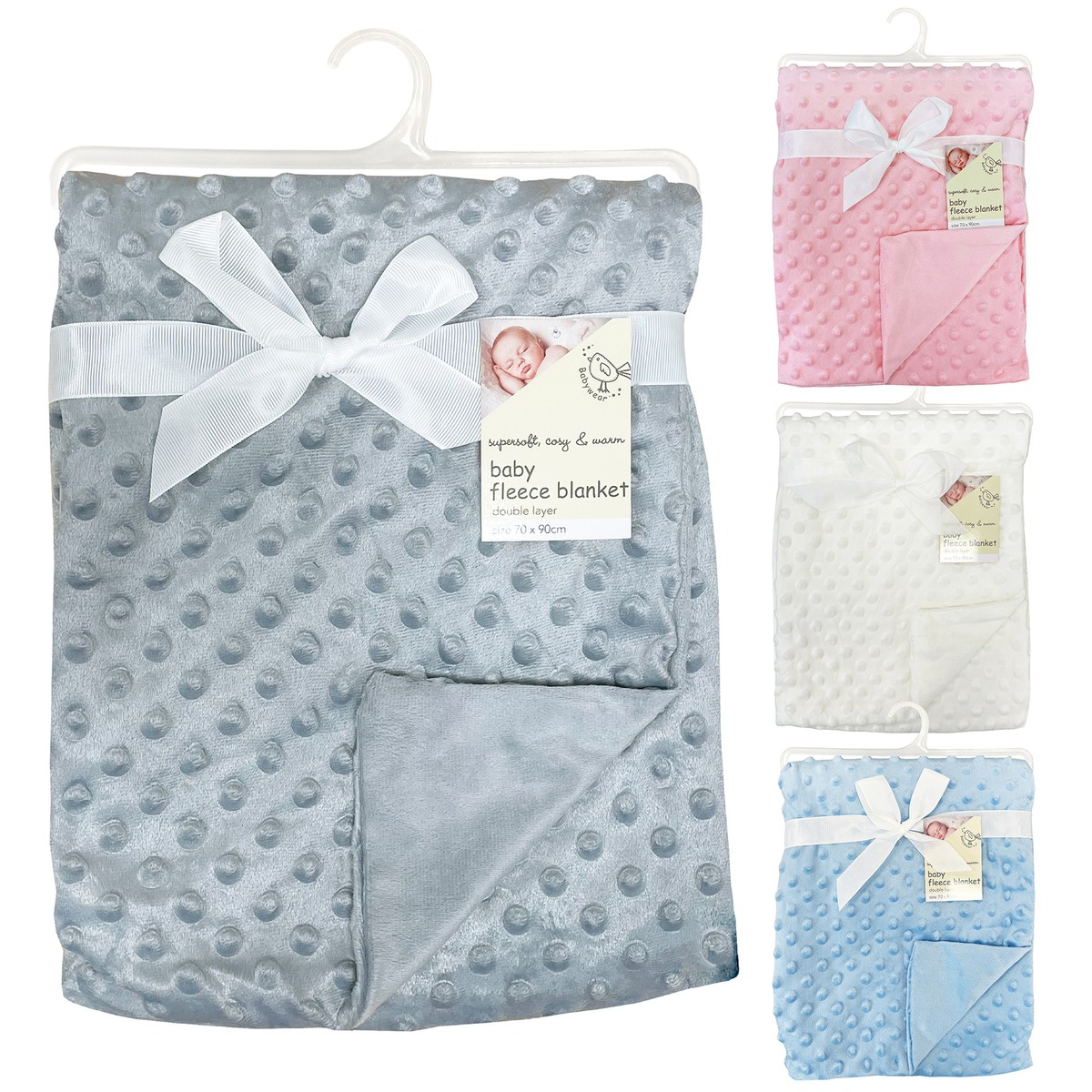 Baby Fleece Blanket Soft Bubble Fleece Newborn Gift 70x90cm Cosy Warm Cot  Pram | eBay