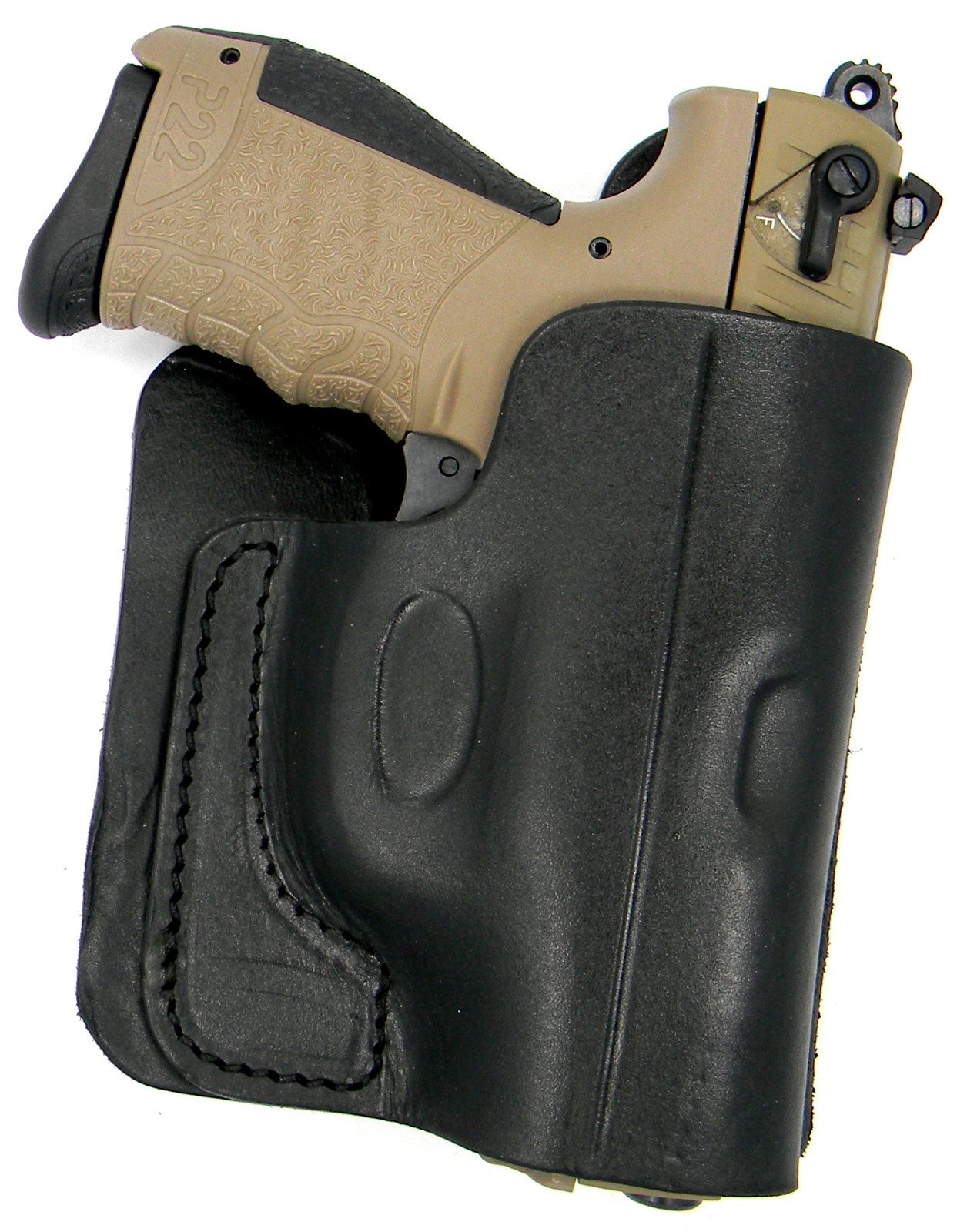 CEBECI Black Leather RH Back Pocket Wallet Concealment Holster for BERETTA 84 85