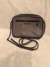Michael Kors Crossbody Bag Gray Leather Black...