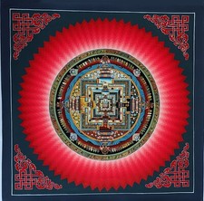 Dimensione 50 Cm Dipinto A Mano Thangka Mandala Kalachakra Tibetano, KT26